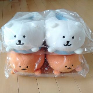 【たかたか様専用】自分ツッコミくま ぬいぐるみスリッパ くま & もぐコロ(キャラクターグッズ)