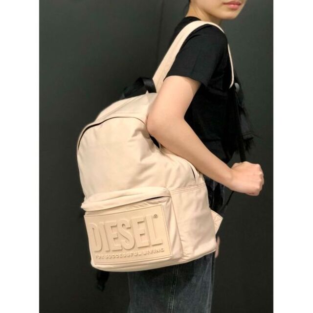 新品未使用】 DIESEL ディーゼル リュック ペールピンク BIGロゴ