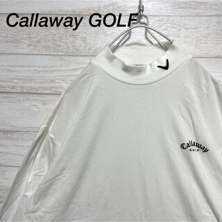 キャロウェイゴルフ(Callaway Golf)のCallaway GOLF ハイネックカットソー ロゴ 刺繍 ゴルフ ホワイト(Tシャツ/カットソー(七分/長袖))