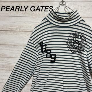 パーリーゲイツ(PEARLY GATES)のPEARLY GATES ボーダー柄ハイネックカットソー ゴルフ ロゴ(Tシャツ/カットソー(七分/長袖))