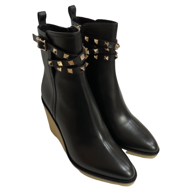 VALENTINO - V ヴァレンチノ ロックスタッズ ショートブーツ ウェッジ