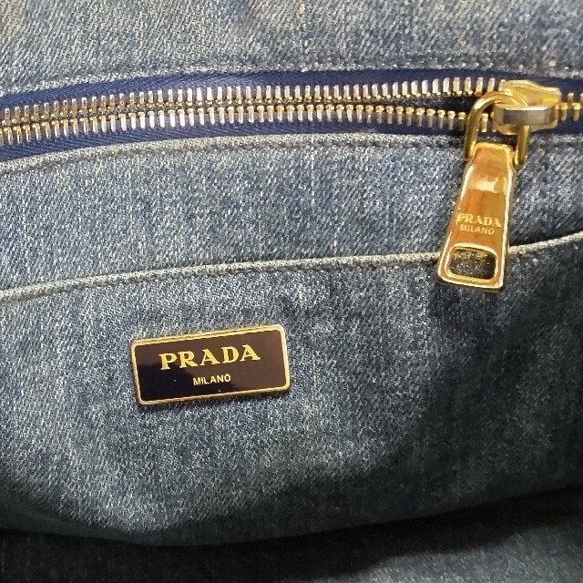 PRADA(プラダ)の本物PRADA プラダ デニム CANAPA カナパ ショルダーハンドバッグS レディースのバッグ(ショルダーバッグ)の商品写真