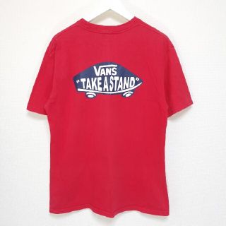 ヴァンズ(VANS)のL 90s VANS バンズ Tシャツ TAKE A STAND USA 赤(Tシャツ/カットソー(半袖/袖なし))