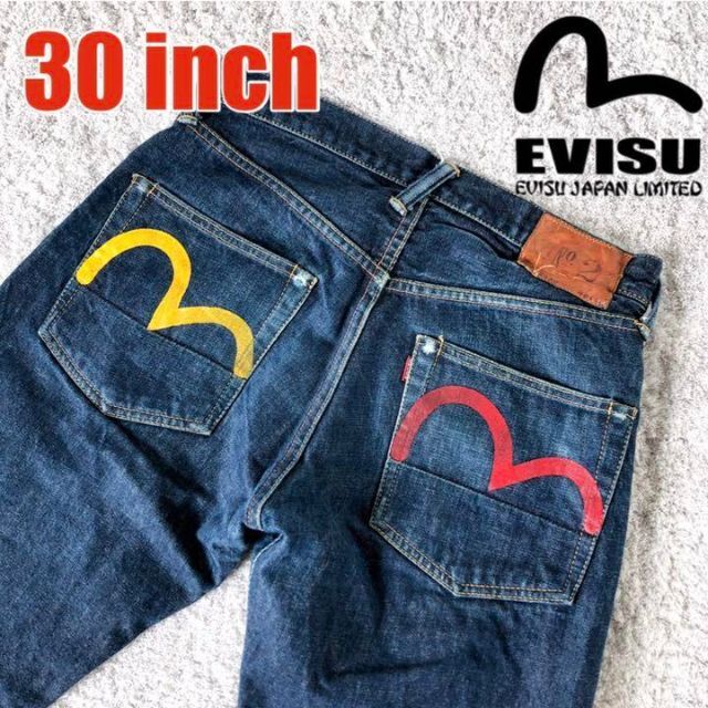 チェーンステッチ EVISU エビス エヴィス 黄赤カモメ デニムジーンズ