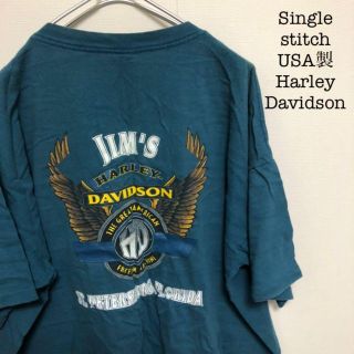 ハーレーダビッドソン(Harley Davidson)の両面プリント　90s USA製古着　ハーレーダビッドソン　シングルステッチ　レア(Tシャツ/カットソー(半袖/袖なし))