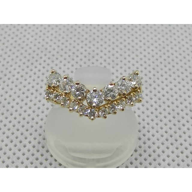 最安価格 天然ダイヤモンドのV字型リング【1.00ct】【K18】 リング