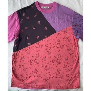 アクネストゥディオズ(Acne Studios)のアクネ　ACNESTUDIOS フローラルパッチワークTシャツXXS ピンク(Tシャツ(半袖/袖なし))