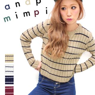 アナップミンピ(anap mimpi)のANAP mimpi☆ショート丈ニット☆ネイビー(ニット/セーター)