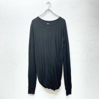 リックオウエンス(Rick Owens)の【L】Rick Owens ダブルレイヤード ツイステッド ロングスリーブ 黒(Tシャツ/カットソー(七分/長袖))