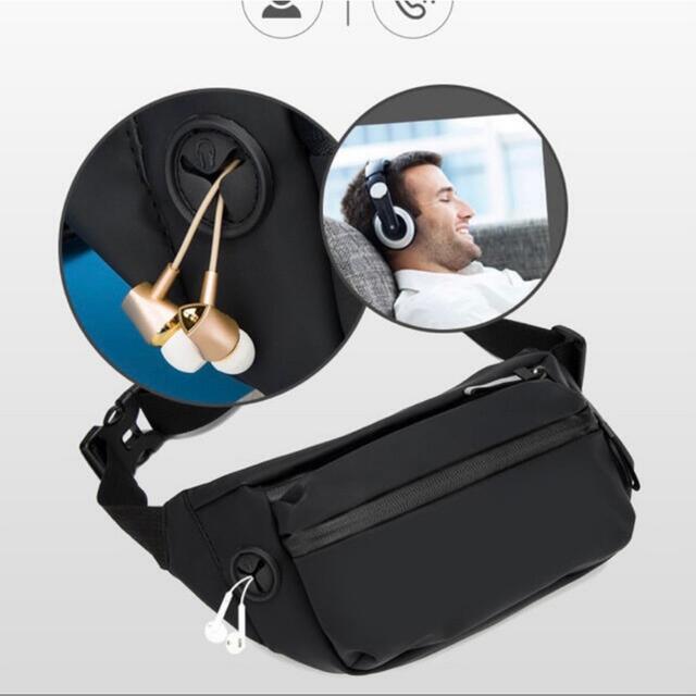 メンズ　レディース　黒 メッセンジャーバッグ ボディバッグ　ウエストポーチ レディースのバッグ(ボディバッグ/ウエストポーチ)の商品写真