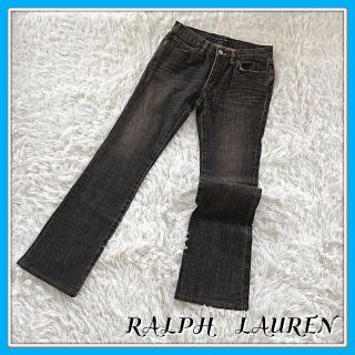 ラルフローレン(Ralph Lauren)のラルフローレン　ジーンズ　ダメージ　ブラック　黒　Sサイズ　牛革　ヴィンテージ(デニム/ジーンズ)