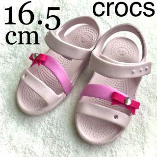 クロックス(crocs)の【16.5cm】クロックス ピンク リボン サンダル 女の子(サンダル)