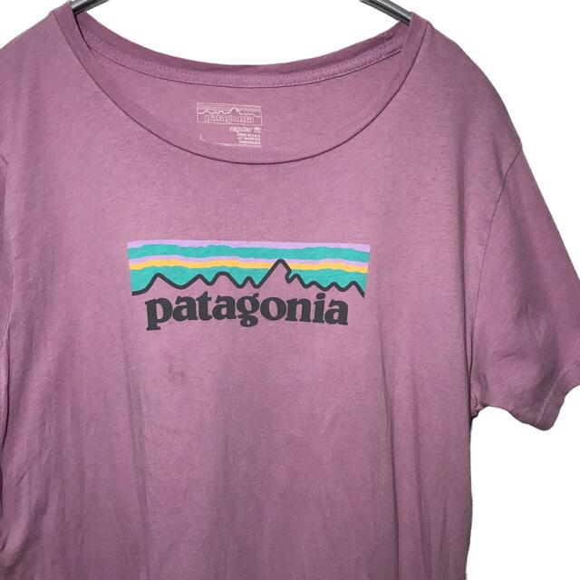 patagonia(パタゴニア)の【希少】パタゴニア patagonia Tシャツ カットソー L ピンク 古着 レディースのトップス(Tシャツ(半袖/袖なし))の商品写真