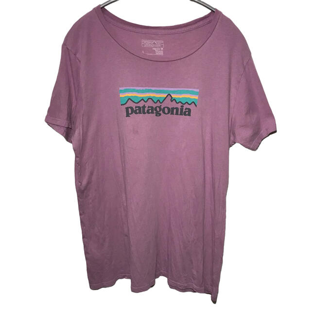 patagonia(パタゴニア)の【希少】パタゴニア patagonia Tシャツ カットソー L ピンク 古着 レディースのトップス(Tシャツ(半袖/袖なし))の商品写真