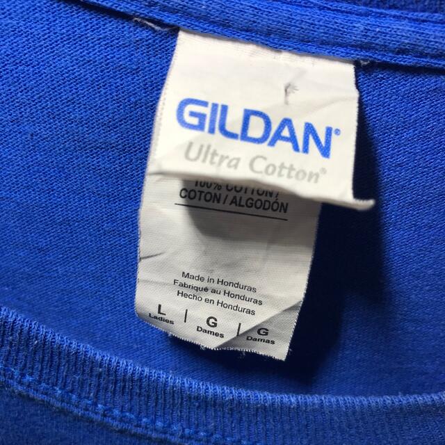 GILDAN(ギルタン)の【希少】ギルダン Gildan Tシャツ L 青 ヴィンテージ 輸入古着 レディースのトップス(Tシャツ(半袖/袖なし))の商品写真