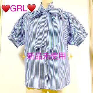 グレイル(GRL)の【新品】グレイル ♥️最終お値下げ‼️リボン付き ブラウス♥️即日発送✨✨(シャツ/ブラウス(半袖/袖なし))