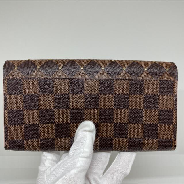 【訳アリ】LOUIS VUITTON　ポルトフォイユ　サラ　ダミエ　スタッズ