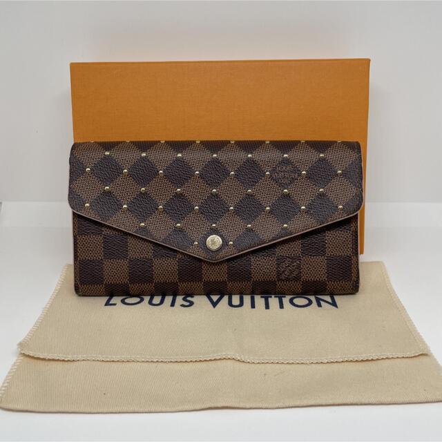 【訳アリ】LOUIS VUITTON　ポルトフォイユ　サラ　ダミエ　スタッズ