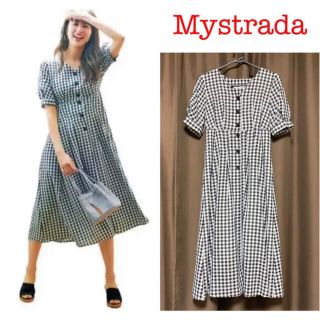 マイストラーダ(Mystrada)のMystrada タックカラーワンピース 36 ギンガムチェック(ロングワンピース/マキシワンピース)