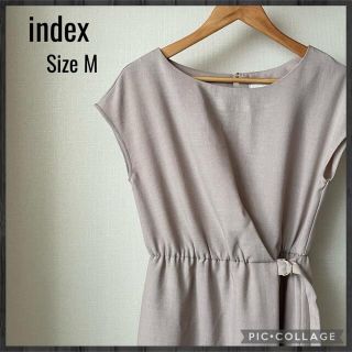 インデックス(INDEX)の《美品》index インデックス ラウンドネック ノースリーブ ワンピース(ひざ丈ワンピース)