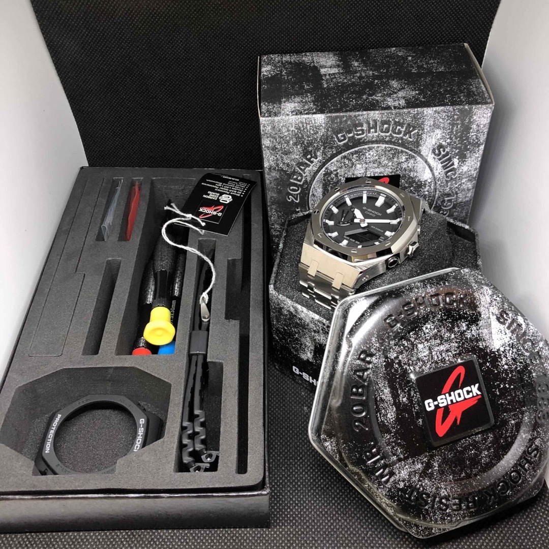 G-SHOCK(ジーショック)のGM-2100本体付き ステンレスベルトセット カシオーク カスタム Gショック メンズの時計(腕時計(アナログ))の商品写真