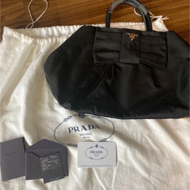 バッグPRADA リボン付きナイロンバック　プラダ