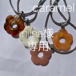 flower marble healing necklace -caramel-(ネックレス)