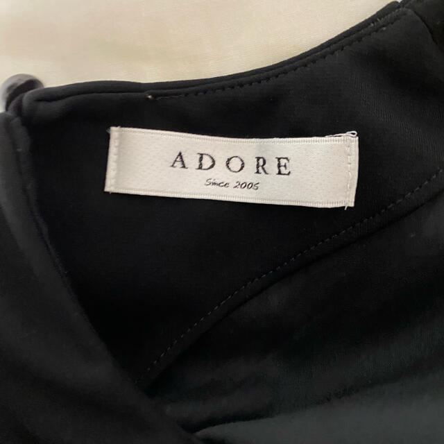 レディースADORE  アドーア　レイヤード　レースカットソー　ノースリーブ　黒　ブラウス