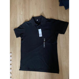 イオン(AEON)のイオン　トップバリュ　鹿の子ポロシャツ　メンズ　M  新品　未使用　黒　ブラック(ポロシャツ)