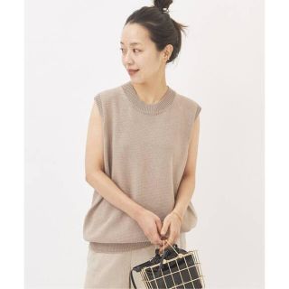 プラージュ(Plage)の美品■プラージュ Italian Yarn クルーネックノースリーブ■イエナ(ニット/セーター)