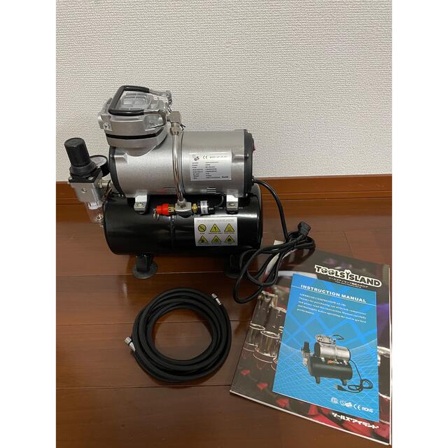 ツールズアイランド ミニエアーコンプレッサー オイルレス 3L タンク
