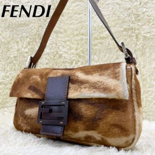 FENDI】ハラコ ハンド バッグ アニマル 牛 ファー レザー EDCBA-