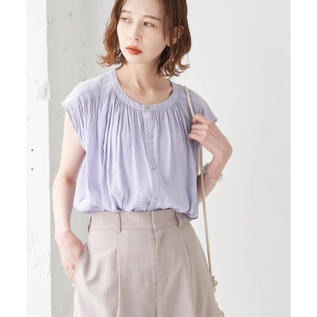 Rope' Picnic(ロペピクニック)の【新品・未使用】ROPEPICNIC♡2WAY/サテンギャザーブラウス レディースのトップス(シャツ/ブラウス(半袖/袖なし))の商品写真