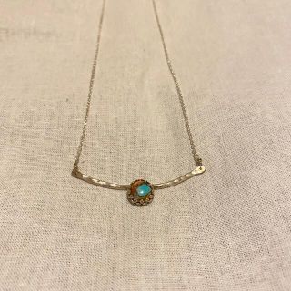 アクセ ストーン ネックレス　シルバー 925 ハンドメイド(ネックレス)