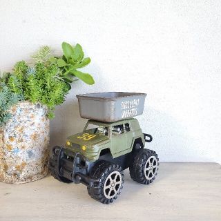 No.15リメ車　リメ鉢　リメ缶　カートプランター　多肉寄せ植え　ガーデン雑貨(プランター)