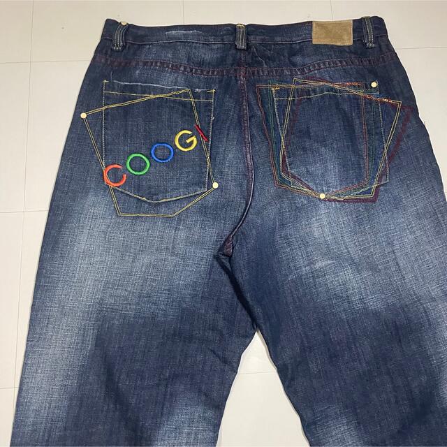 44×35 COOGI クージー  極太バギー　ブラックデニムパンツ