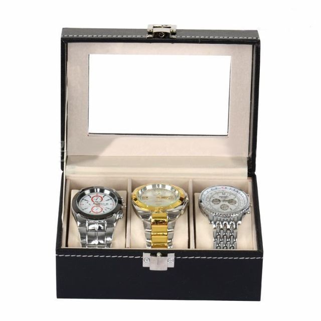 腕時計 収納ケース 3本★腕時計ボックス 腕時計ケース 収納ボックス 時計収納 インテリア/住まい/日用品のインテリア小物(小物入れ)の商品写真