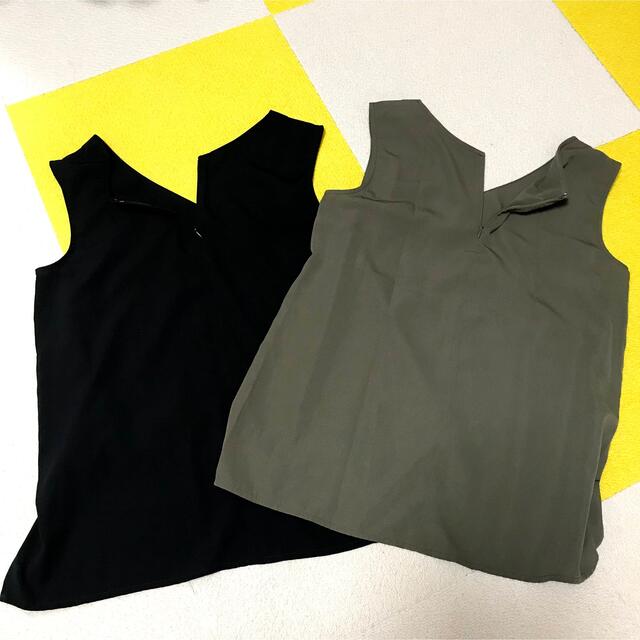 GU(ジーユー)のGU ノースリーブシャツ2色セット レディースのトップス(シャツ/ブラウス(半袖/袖なし))の商品写真