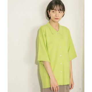 ケービーエフ(KBF)の【LIME GREEN】ルーズシルエットニットシャツ(ニット/セーター)