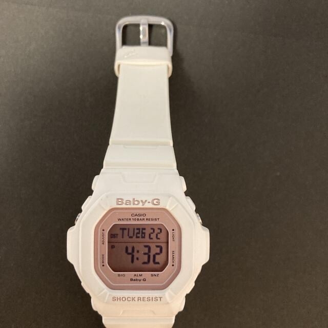 Baby-G(ベビージー)の美品　CASIO BABY-G 3286 JA ホワイト×ピンク　電池入り レディースのファッション小物(腕時計)の商品写真