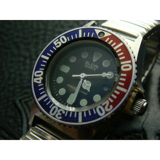 ELGIN(エルジン)のご希望者様専用品　　　　希少　エルジン　３０ミリダイバー　ペプシ　ユーズド メンズの時計(腕時計(アナログ))の商品写真
