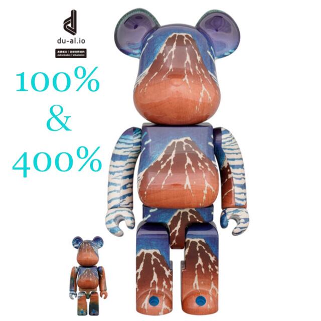 BE@RBRICK 葛飾北斎 「冨嶽三十六景 凱風快晴」100％ & 400％