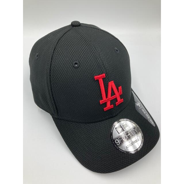 NEW ERA(ニューエラー)のニューエラ キャップ LA ドジャース 黒 赤ロゴ ブラック メンズの帽子(キャップ)の商品写真