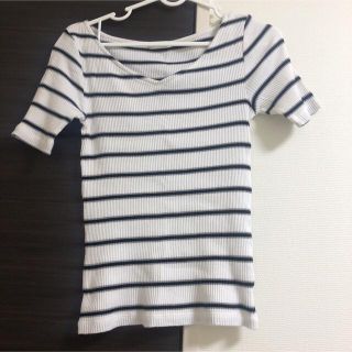 ジーユー(GU)のボーダー Tシャツ トップス　GU サイズS(Tシャツ/カットソー(半袖/袖なし))