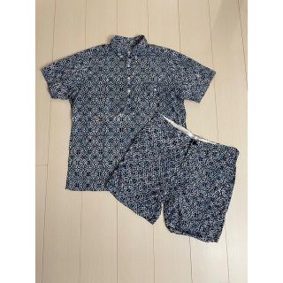 melple セットアップ プルオーバーシャツ 柄シャツ ショートパンツ
