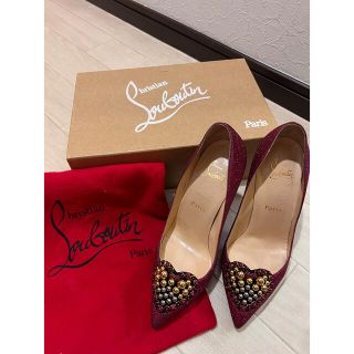 クリスチャンルブタン(Christian Louboutin)のルブタン　Coralta Mia 100 ハート　グリッター　パンプス　37.5(ハイヒール/パンプス)