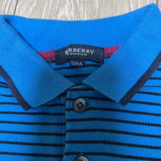 BURBERRY(バーバリー)のバーバリー　ポロシャツ　120cm 男の子　ボーイズ　ブルー キッズ/ベビー/マタニティのキッズ服男の子用(90cm~)(Tシャツ/カットソー)の商品写真