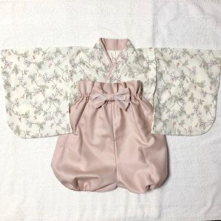 ベビー袴 くすみピンク ハンドメイド 女の子 ヘアバンド おしゃれ G02