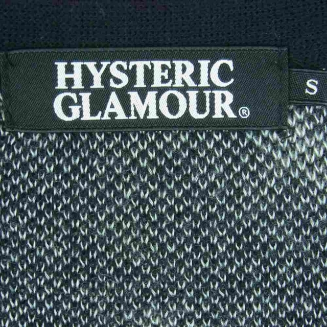 HYSTERIC GLAMOUR(ヒステリックグラマー)のHYSTERIC GLAMOUR ヒステリックグラマー 0233ND10 Black Cat Bone スター カーディガン 日本製 ブラック系 S【中古】 メンズのトップス(カーディガン)の商品写真