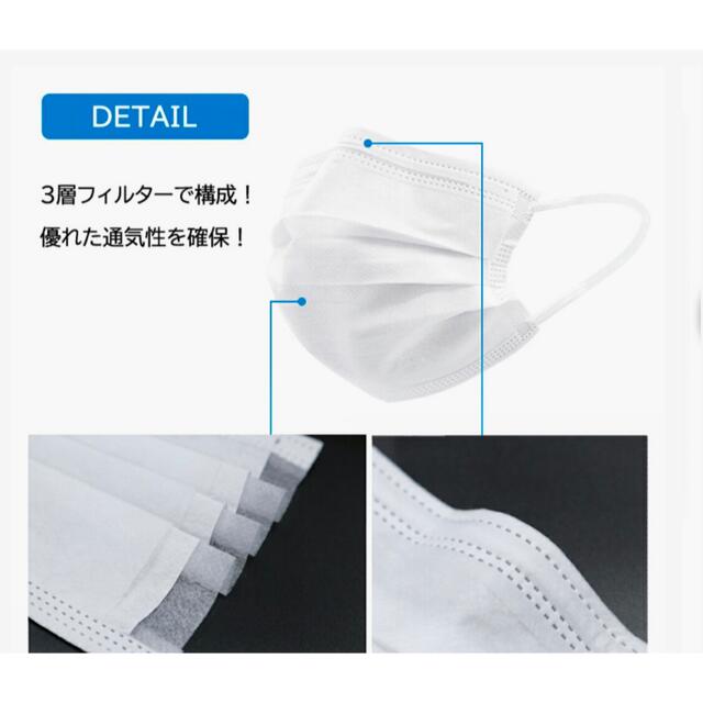 【PFE / BFE / VFE 99%遮断】超快適不織布マスク51枚 インテリア/住まい/日用品のインテリア/住まい/日用品 その他(その他)の商品写真